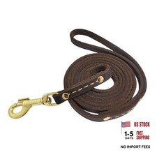 Leather Dog Leash 6 ft x 1/2 inch Heavy Duty Genuine Leather Dog Training