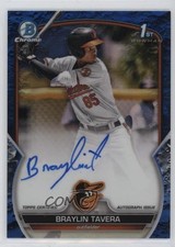 2023 Bowman Chrome Prospect Blue Lunar Crater Refractor Braylin Tavera Auto 0ok8