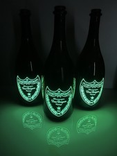 Box Of 3 Dom Perignon Champagne Luminous Empty Bottle 750ml