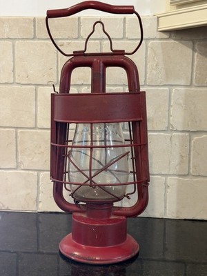 Antique DIETZ KING - FIRE DEPT Lantern with Clear Fitzall Loc-Nob Globe Pat-1914