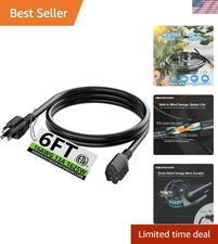 Heavy-Duty 3 Prong 6' Extension Cord - Weather Resistant & Flexible Design