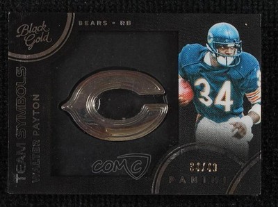 2015 Panini Black Gold Team Symbols White 34/49 Walter Payton #TMS-10 HOF 4f5