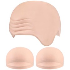 3 Pcs Halloween Bald Caps Set Makeup Costume Include a Latex Bald Cap and 2 P...