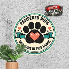 Classic Retro Decorative Wall Decor Sign Round Metal Tin Sign Decor 8x8