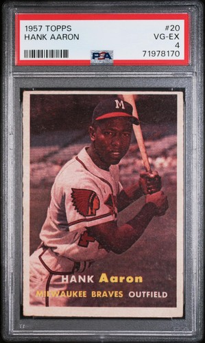 1957 Topps #20 Hank Aaron PSA 4 VG-EX
