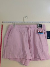 GAP Women  s Linen Blend Pull On Shorts Pink Large NWT Elastic Waist Pockets