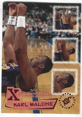 Karl Malone Utah Jazz 1995-96 Stadium Club #354 RETAIL ORANGE