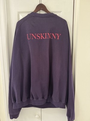 VETEMENTS Purple Crewneck Unskinny  Sweatshirt Logo Graphic Print Fleece L