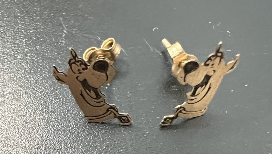 Small Signed 10k Solid Yellow Gold Scooby Doo Hea… - image 14
