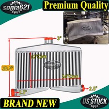 2-in-1-out Twin Turbo Intercooler Aluminum 3.5 Core Dual 2.5 Inlet
