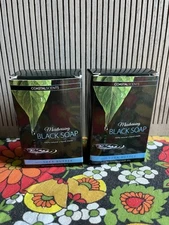Two Bars Coastal Scents Black Soap With Shea Butter NIB Ghana Cruelty Free
