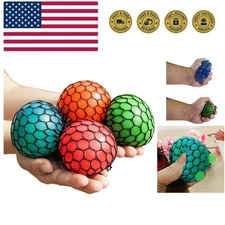 gole 4PCS Randomly Mesh Squishy Balls Stress Relief Squeeze Grape Balls Relie...