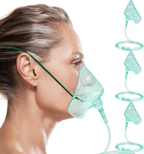 3 Pack Oxygen Masks for Face Adult, L Size Oxygen Mask with 6.6' Ft Tubing and A