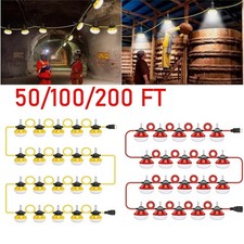 50-200FT Construction String Lights Waterproof LED Industrial Grade Work Lights
