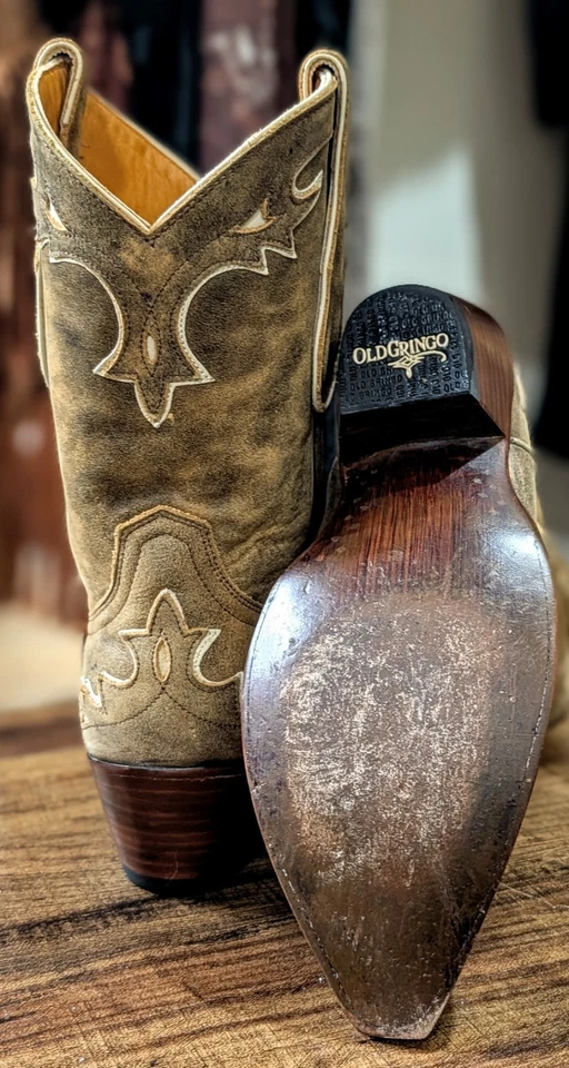 Old Gringo Perfect Overlay 牛仔靴。 复古饰面,Snip,7.5 二手状况完好,全皮革 — 第 3/4 张图片