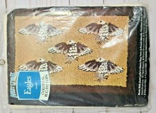 Vtg Aunt Lydia Eagles Hooked Rug Punch Needle Printed Canvas Wall Hanging  202