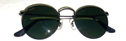 VINTAGE B&L RAY BAN W1574 WYAS BLACK CHROME G15 CRYSTAL ROUND AVIATOR SUNGLASSES - Picture 5 of 16