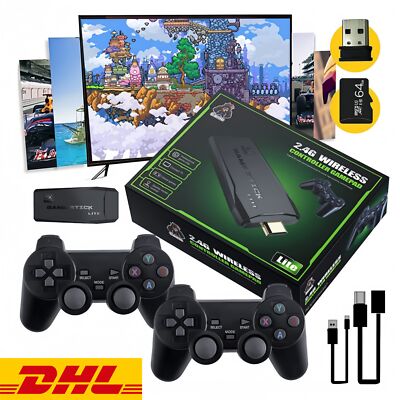 20K+ Retro Videospielkonsole 4K HD TV Spiel Stick 64G+2X Wireless Controller