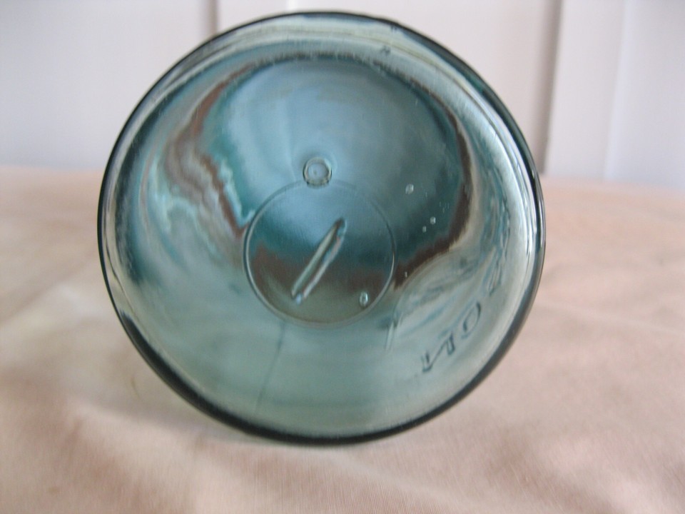 Ball Mason Jar Triple L Pint Blue Green Glass 19001910 Zinc Lid eBay