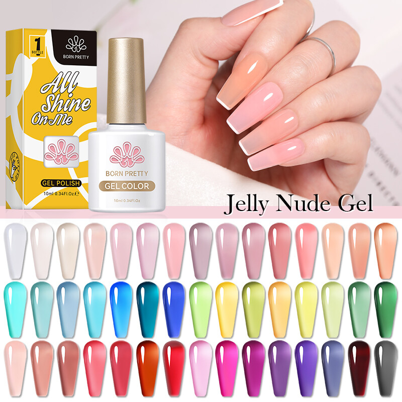 BORN PRETTY Jelly Nude Gel Nagellack 10ml Translucent Soak Off UV Nagellacke - Bild 6 von 157