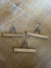 Vintage Wooden Clamp Pant Closet Hangers 9  - Lot of 3