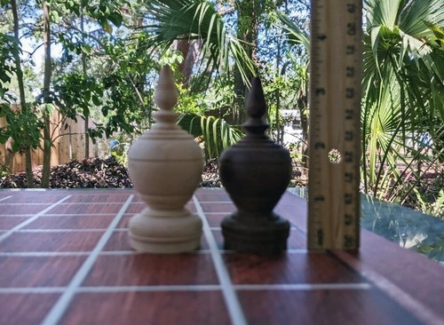CAMBODIAN CHESS SET - HAND CARVED w/ MAT (Khmer Ouk Chaktrang, Thai Makruk, #07) - Picture 9 of 12