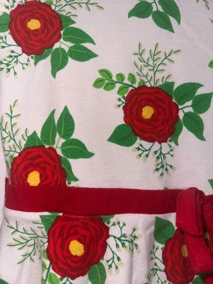 Vestido Eleanor Rose Niñas Rubí Navidad Rosa Talla 8-10 Blanco Rojo Giro Manga Larga Foto 2 de 4