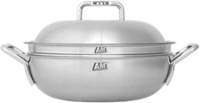 AMT 316TI 5 Layers stainless steel Nonstick Party Wok With Lid 11"