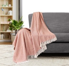 100% Cotton Large Tassel Diamond Sofa Bed Single Double Warm Throw Over Blankets