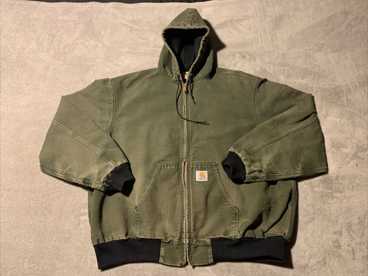 Vintage Carhartt Active Jacket Mens 3XL Hooded Olive Green Vintage Carhartt Active Jacket Mens 3XL Hooded Olive Green
