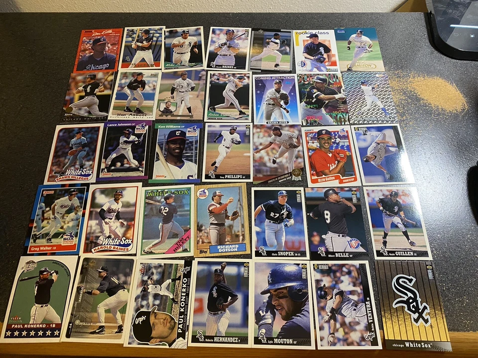 Lote Medias Blancas de Chicago (350 tarjetas) - Frank Thomas Carlton Fisk Tom Seaver Ordóñez Foto 4 de 4