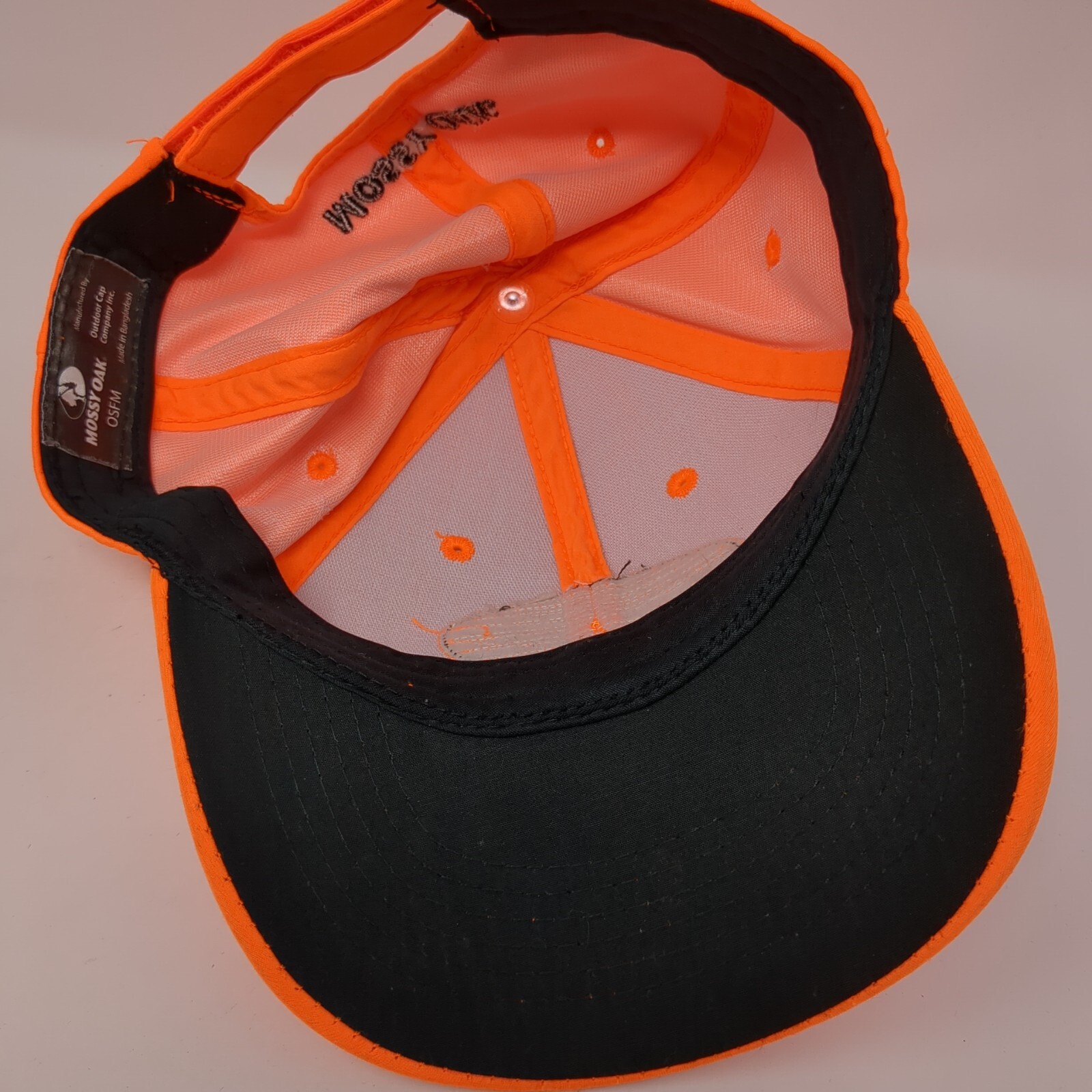 Mossy Oak Patch Strapback Hat Orange One Size Adj… - image 6