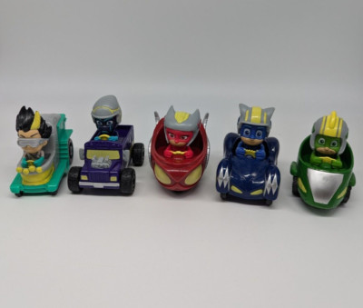 PJ Masks Lot of 5 Mini Racer Car Vehicles Romeo Catboy Gekko Owlette Night Ninja