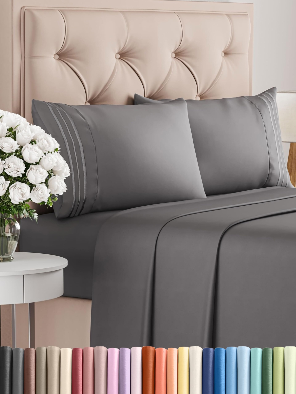 Queen Size 4 Piece Sheet Set - Comfy Breathable & Cooling Sheets - Hotel Luxu...