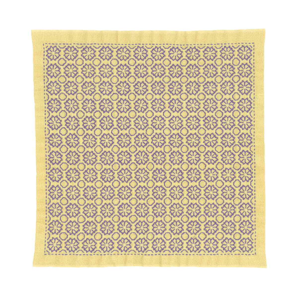 Olympus stamped Hitomezashi Sashiko stitch kit ""Hana Fukin Chrysanthemum"", 33x33