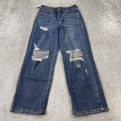 NWT Wild Fable Jeans Women's Size 4 27 Blue Distressed Highest Rise