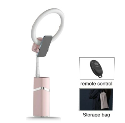 Foldable Ring Lamp phone Selfie mount  - Pink