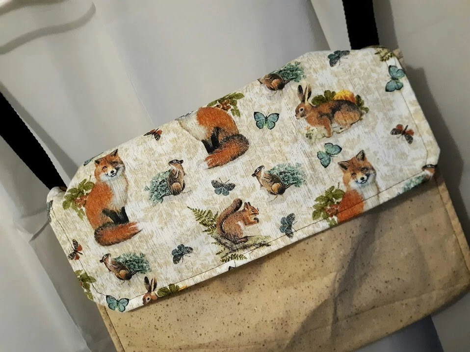 Nova Bolsa de Ombro Mensageiro Laptop Lado Macio Bronzeado Preto Raposa Floresta Animal Tote - Imagem 2 de 4