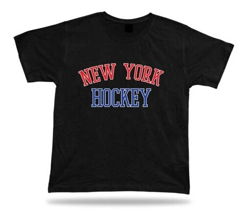 New York Hockey T-Shirt Rot Weiß Blau Ny USA Eis Apparel Desgin Winter - Bild 1 von 1