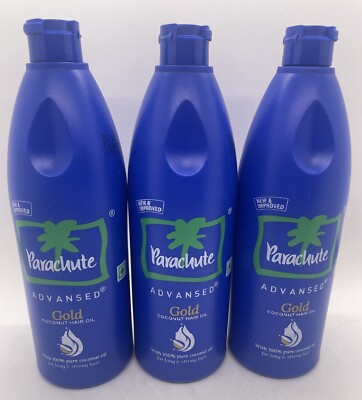 3 pack Parachute Advansed Gold Coconut Hair Oil 400ml x3 *SEALED* 8/24 US SELLER