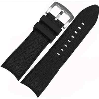 24mm Silicone Watch Band Strap For Porsche Design P6612 Bracelet + Pin Buckle