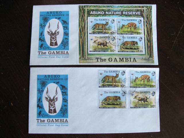 Gambia WWF 2 FDCs first day 341a Souvenir 341-344 Sc Bargain sale It is very popular covers and