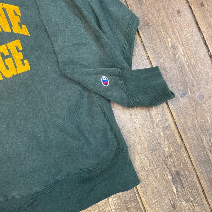Champion Sweatshirt Mens 80s Reverse Weave Le Moyne Warm Up Jumper, Green, XL image 5