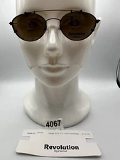 New Vintage Revolution Eyewear With SunShade RE034 M. Black Demi Amber 48 19 140