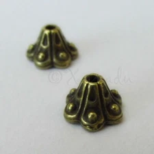 Antiqued Bronze Bead Caps 10mm For 10-12mm Beads B4475 - 20, 50 Or 100PCs