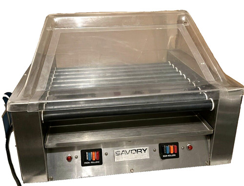 Commercial Hot Dog Roller - 10 Rollers with Acrylic Cover MERCO SAVORY BRAND