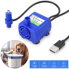 Pet Water Dispenser Pump LED Light Cat Drinking Fountain Motor USB Rechargeable