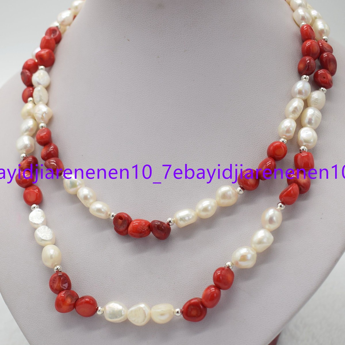 Pearl and Coral Bead Women\'s Hair Clip - White and Red Coral Beads Hair Clip - Etsy main image 3