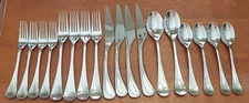 Gourmet Setting Lyric DINNER Fork Knife Teaspoon Spoon 18 pc Set 18/10 Stainless