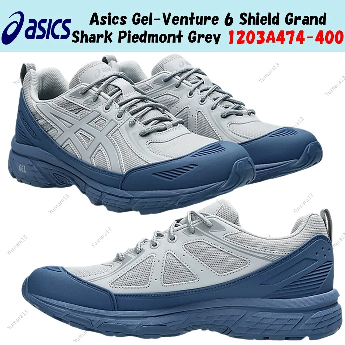 Asics Gel Venture 6 Shield Grand Shark Piedmont Grey 1203A474 400 taglia uomo